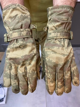 Перчатки тактические пальцевые, утепленные, Камуфляж, размер XL
