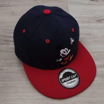 Кепка детская снепбек (Snapback) в стиле Hello Mickey (Микки) Синий с красным 50-54р (3220)