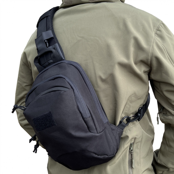 Сумка кобура для прихованого носіння зброї, сумка через плече, маленький рюкзак 31х20х10 см 4л колір чорний