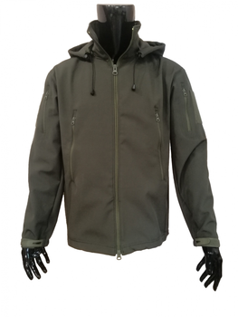 Куртка тактична Soft shell олива з мікрофлісом р. S