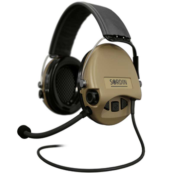 Професійні Активні Тактичні Навушники з Мікрофоном Sordin Supreme MIL CC Койот 775332-05-С