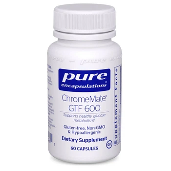 Хром Pure Encapsulations, ChromeMate GTF 600 мкг, 60 капсул