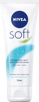 Освіжаючий зволожувальний крем NIVEA Soft для обличчя, рук та тіла 75 мл (4005900008954/4005808890576/4006000009599)