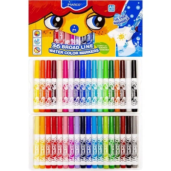 Фломастери товсті на водній основі Marco Super Washable Jumbo 36 кольорів (1632-36CB)