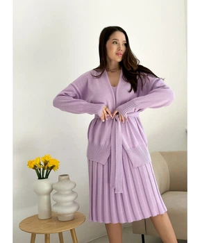 Кардиган в'язаний жін. Бузковий "Joy" L-XL