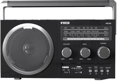 Радіоприймач N'oveen Portable radio Black (PR750)