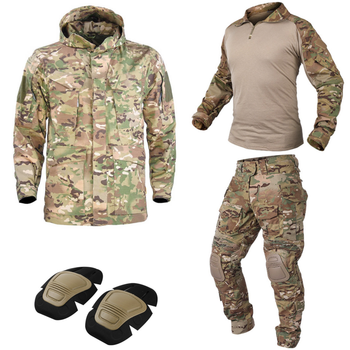 Тактичний демісизонний військовий костюм IDOGEAR G3 Multicam Куртка M65, Убакс та Штани із захистом колін XL Мультикам IDD0026800 -2