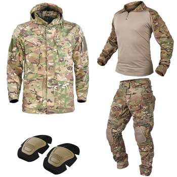 Тактический демисезонный военный коcтюм IDOGEAR G3 Multicam Куртка M65 ,Убакс и Штаны с Защитой колен XL Mультикам IDD0026800 -2