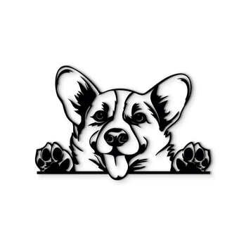 Декоративное панно из дерева Woodyard Вельш Корги пемброк 60x40 см Черный (5349sBlack24)