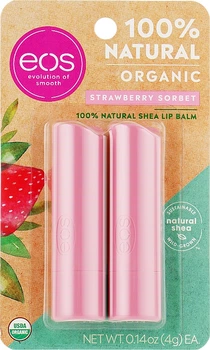 Набір органічних бальзамів для губ EOS Organic Lip Balm Stick Полуничний сорбет (2 шт)