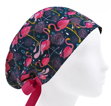Медицинская шапочка женская HeadwearUniverse универсальная принт Фламинго