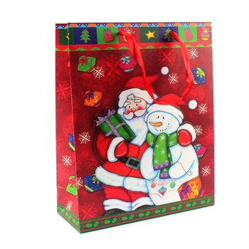 Пакет паперовий "Christmas" дід мороз та сніговик, 18 х 8 х 24 см 4011287