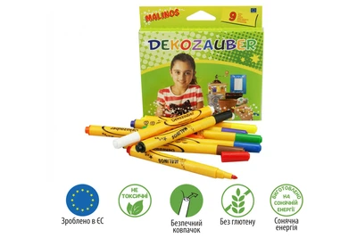 Фломастеры для декорирования MALINOS Dekozauber нестираемые 9 (8+1) шт 3838519