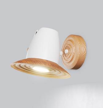 Светильник настенный Gaff Orbit Natural wood Белый