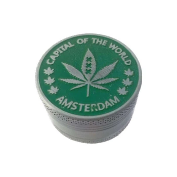 Гриндер для подрібнення тютюну Амстердам HL-243 Capital Of The World Silver Green (10907)