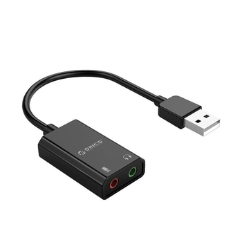 Звуковая карта Orico USB с разъемом для наушников и микрофона прочный корпус ORICO-SKT2-BK-BP