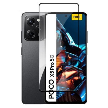 Защитное стекло LUX для Xiaomi Poco X5 Pro 5G черный Full Сover Full Glue 0,3 мм