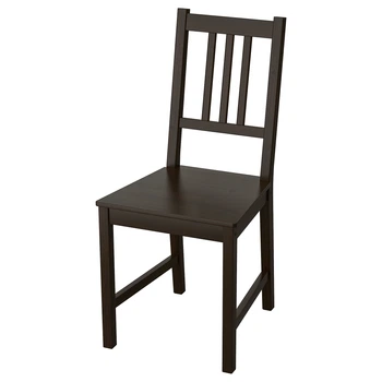Стул IKEA STEFAN коричнево-чёрный деревянный 002.110.88