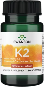 Вітамін K2 Swanson Vitamin K2 Natural 100 мкг 30 капсул (SWU672)