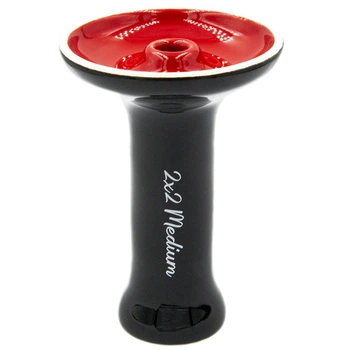 Чаша для кальяна 2x2Hookah Medium Красно черная глянец ceramic (20869)
