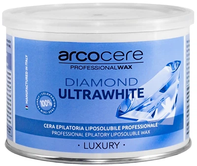 Воск в банке для депиляции Arcocere Diamond Ultrawhite 400 мл (8024908052369)