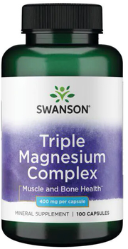 Комплекс потрійного Магнію Swanson Triple Magnesium Complex 400 мг 100 капсул (SW808)