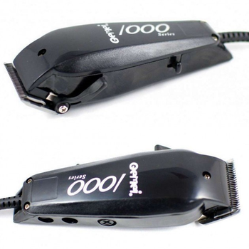 Машинка для стрижки проводная с насадками для волос и бороды Gemei GM-1016 Pro Black + Ножницы и Расческа