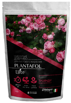 Комплексне мінеральне добриво Plantafol Elite для троянд і квітучих рослин NPK 10.54.10, 100 г, Valagro