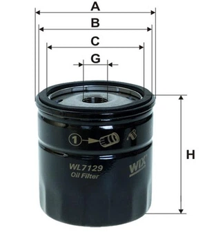 Фильтр масляный Bedford, Cadillac, Chevrolet, Daewoo, Lada, Opel, Zaz (3A3) Wix Filters (WL7129-12) WIX Filters (WL712912)