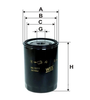 Фильтр масла WIX FILTERS 526/1T = WL7071-12 WIX Filters (WL707112)