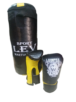 Набор боксерский Lev Sport детский мешок и перчатки black