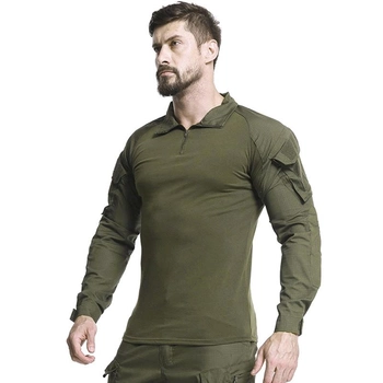 Тактическая рубашка Lesko A655 Green M (32 р.) мужская с длинным рукавом армейская