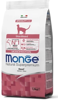 Корм для стерилизованных кошек Monge CAT Sterilised с говядиной 1,5 кг (70005524)