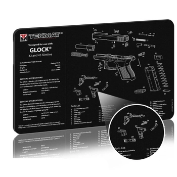Килимок TekMat 28 x 43 см з кресленням Glock 42/43 для чищення зброї 2000000117447