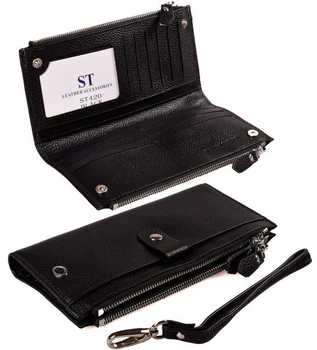 Женский кожаный кошелек ST 420 Black натуральная кожа