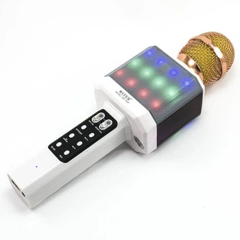 Микрофон-караоке беспроводной WSTER WS-1828 с возможностью смены голоса 1800 mAh White
