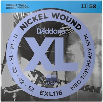 Струны для электрогитар D'Addario EXL116 XL NICKEL WOUND MEDIUM TOP / HEAVY BOTTOM (11-52)