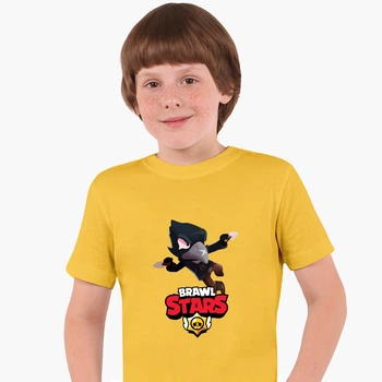 Детская футболка Бравл Старс Ворон (Brawl Stars Crow) (25186-1023) 158-164 см Хлопок Желтый