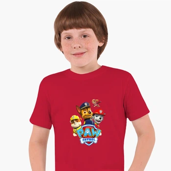 Детская футболка Щенячий патруль (PAW Patrol) (25186-1606) 104-110 см Хлопок Красный