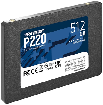 Dysk SSD Patriot P220 512 GB 2.5" SATA III TLC (P220S512G25)