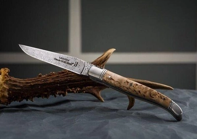 Нож карманный Claude Dozorme, Laguiole, дамаск, ручка из березы (1.60.140.66MID)
