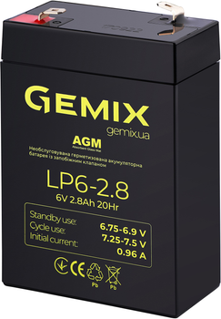 Аккумуляторная батарея Gemix LP6-2.8 6V 2.8Ah AGM