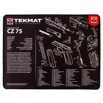 Килимок TekMat Ultra Premium 38 x 50 см з кресленням CZ-75 для чищення зброї 2000000117355