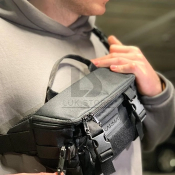 Чоловіча нагрудна сумка крос-боді через плече KARMA ® Shoulder bag чорна (NSK-503)