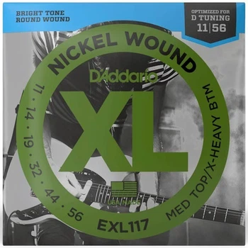 Струны для электрогитары D'Addario EXL117 XL Nickel Wound Medium Top / Extra Heavy Bottom (11-56)
