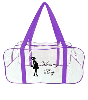 Сумка прозрачная в роддом Mommy Bag L фиолетовая (v003)
