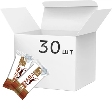 Упаковка халви Zolotoi Vek Соняшникова Ванільна глазурована 30 г х 50 шт (4820026701738)