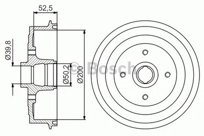 Барабан торм. DAEWOO LANOS +HUB задн. (пр-во Bosch) 0 986 477 217 Bosch (0986477217)