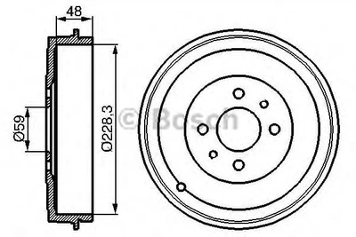 Барабан тормозной FIAT Doblo, Qubo, Tipo (пр-во Bosch) 0 986 477 088 Bosch (0986477088)