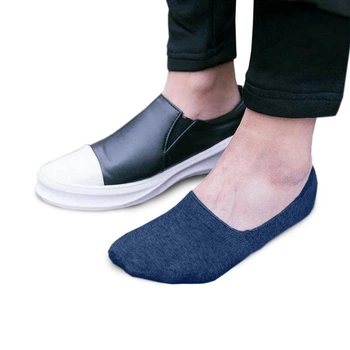 Бесшовные дышащие следы с силиконом темно-синие ORGANIC cotton JILL ANTONY men's 39-41 арт. 31001